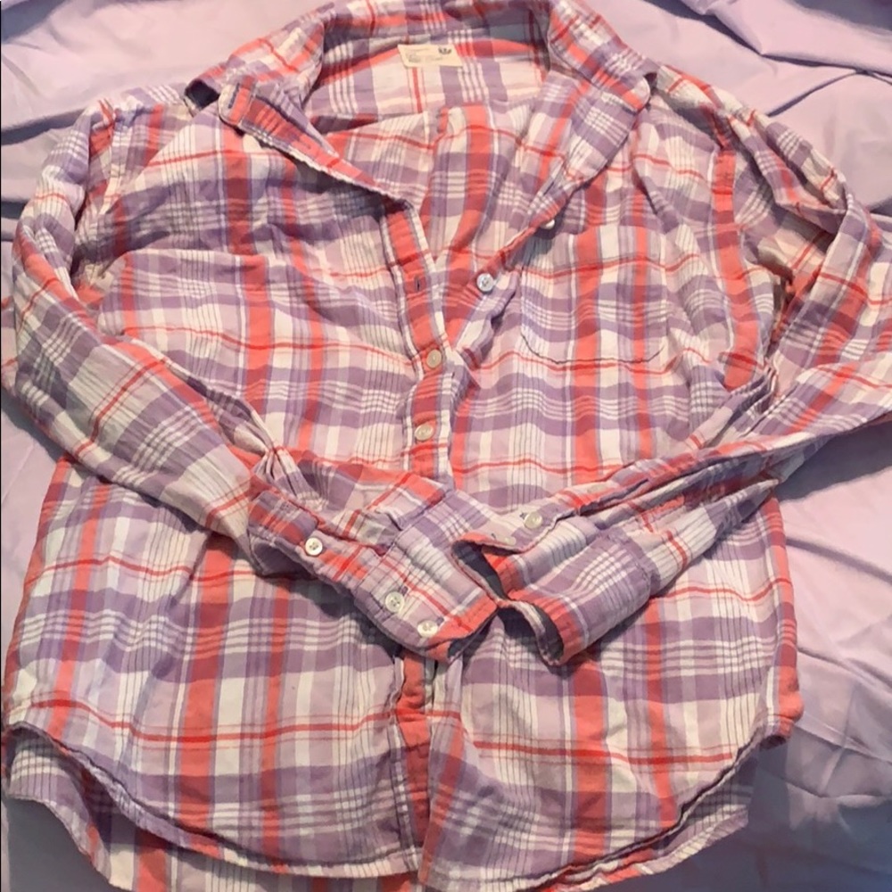 Plaid button-up AE